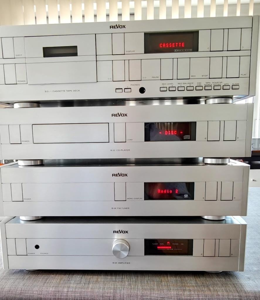 Revox B serie MKIII-21-22-25-26, Audio, Tv en Foto, Stereoketens, Zo goed als nieuw, Cassettedeck, Cd-speler, Tuner of Radio, Overige merken