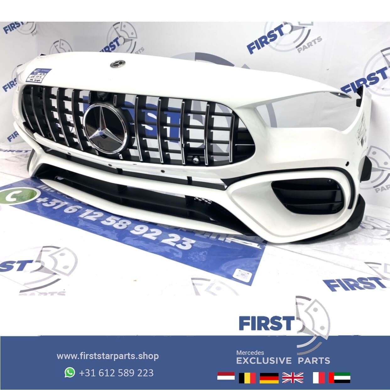 W118 CLA 45 S AMG BUMPER WIT AERO NIGHT PAKKET VOORBUMPER +, Gebruikt, -, Voor, Ophalen of Verzenden