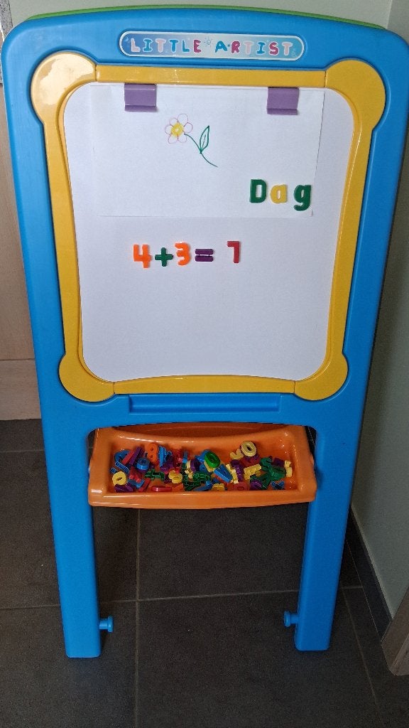 Dubbelzijdig schrijfbord, Ophalen, Gebruikt