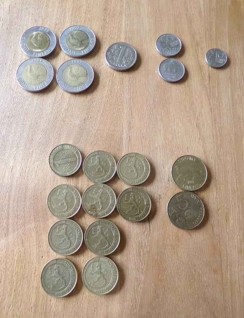 Munten Finland Markkaa Mark, Suomen, pennia, Ophalen of Verzenden, Overige landen, Losse munt
