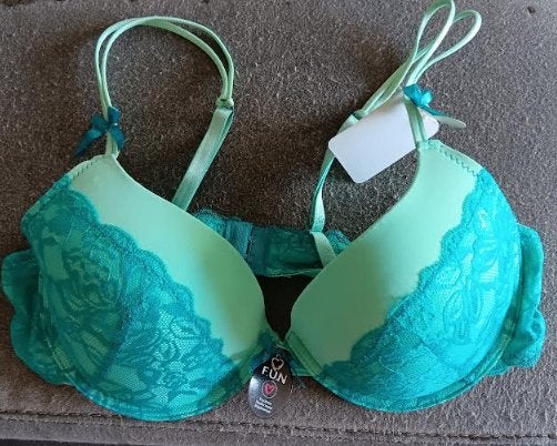 Soutien gorge 85B bleu vert push-up NEUF, Enlèvement ou Envoi, Bleu, Soutien-gorge