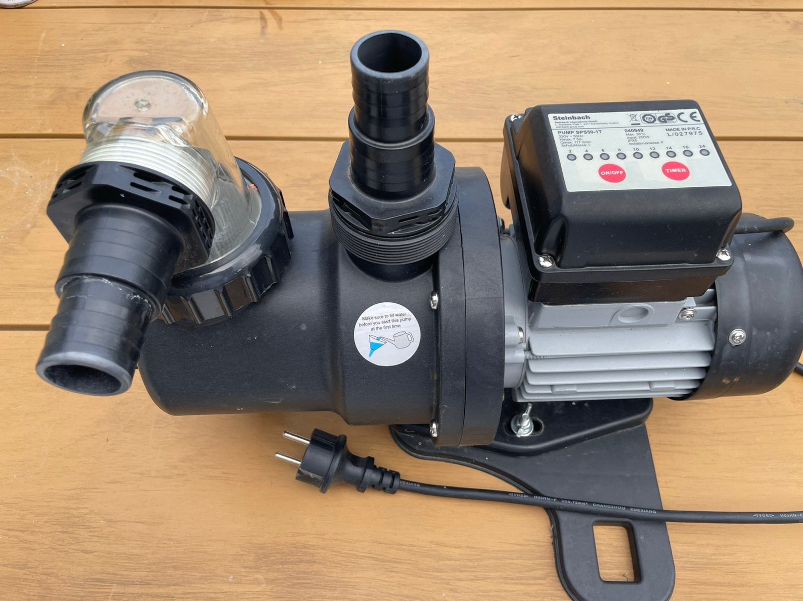 Steinbach SBS 50 1 T Zwembadpomp met timer, Ophalen, Zo goed als nieuw, Zwembadpomp