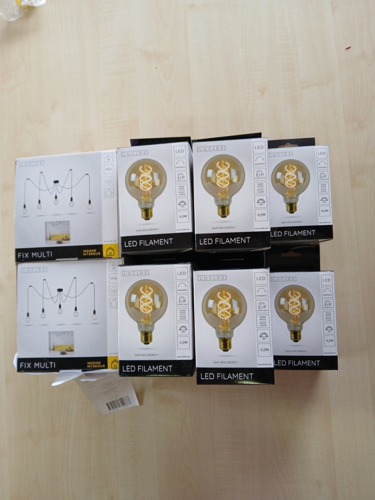 ​Nieuw in doos: 2x Lucide Fix Multi hanglamp + 10x dimbare L, Enlèvement