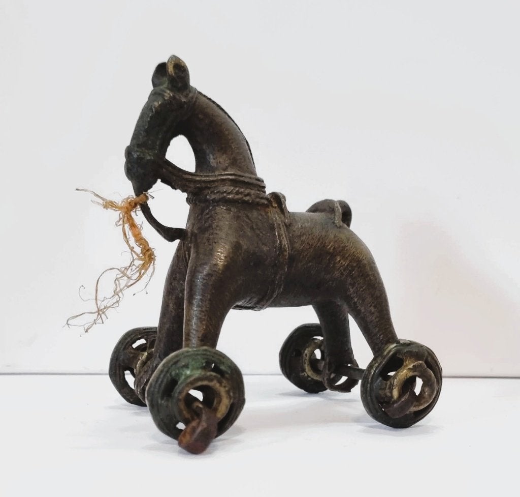 Art tribal, cheval indien en bronze., Enlèvement ou Envoi, Bronze