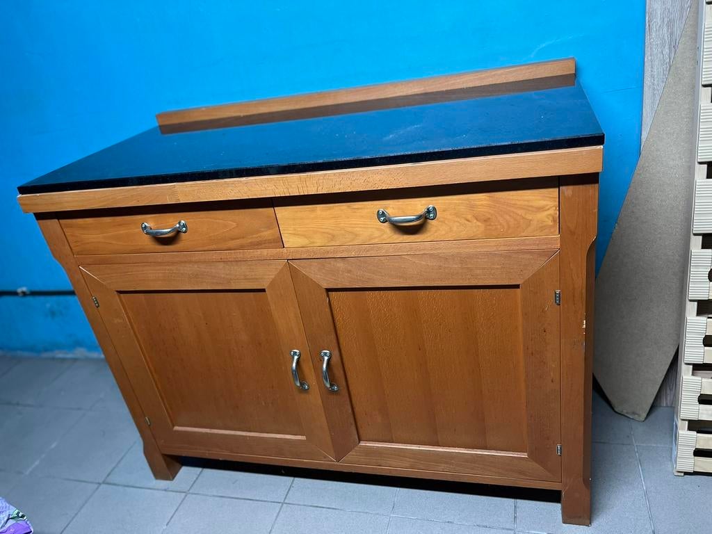 Opbergkast met marmeren blad, Huis en Inrichting, Kasten | Dressoirs, Ophalen, Gebruikt, Met deur(en), 75 cm of meer