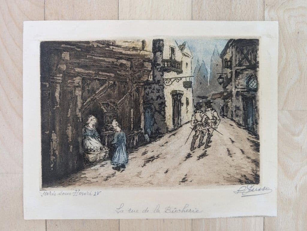 La rue de la Bucherie, Enlèvement ou Envoi, Avant 1940, Gravure, Étranger