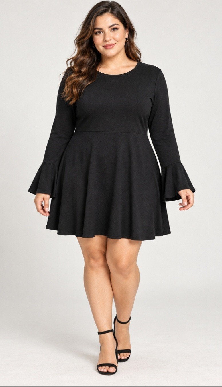 Robe noire Shein Curve taille 2XL en excellent état, Taille 46/48 (XL) ou plus grande, Enlèvement ou Envoi, Au-dessus du genou