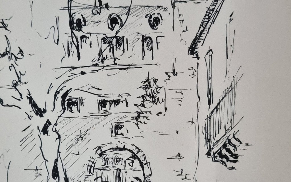 Pentekening Château de Blois - gedateerd 1962, Antiquités & Art, Enlèvement, Dessin, Dessin à la plume, Original