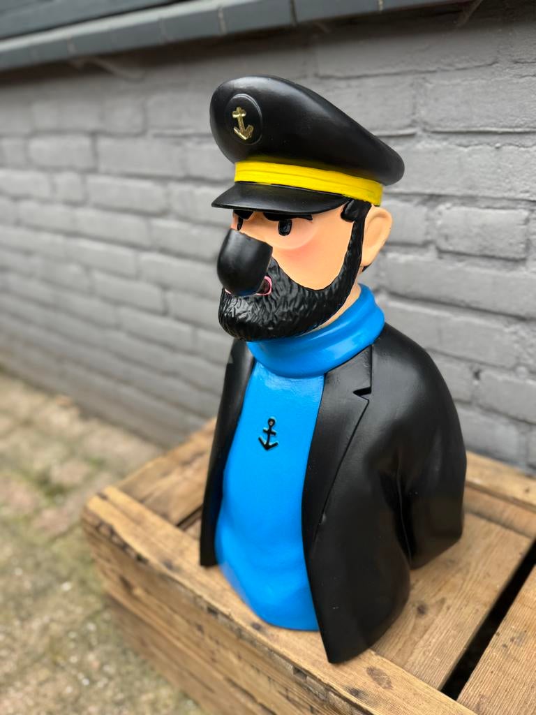 Kapitein Haddock beeld buste van Kuifje, Ophalen, Kuifje, Zo goed als nieuw, Beeldje of Figuurtje