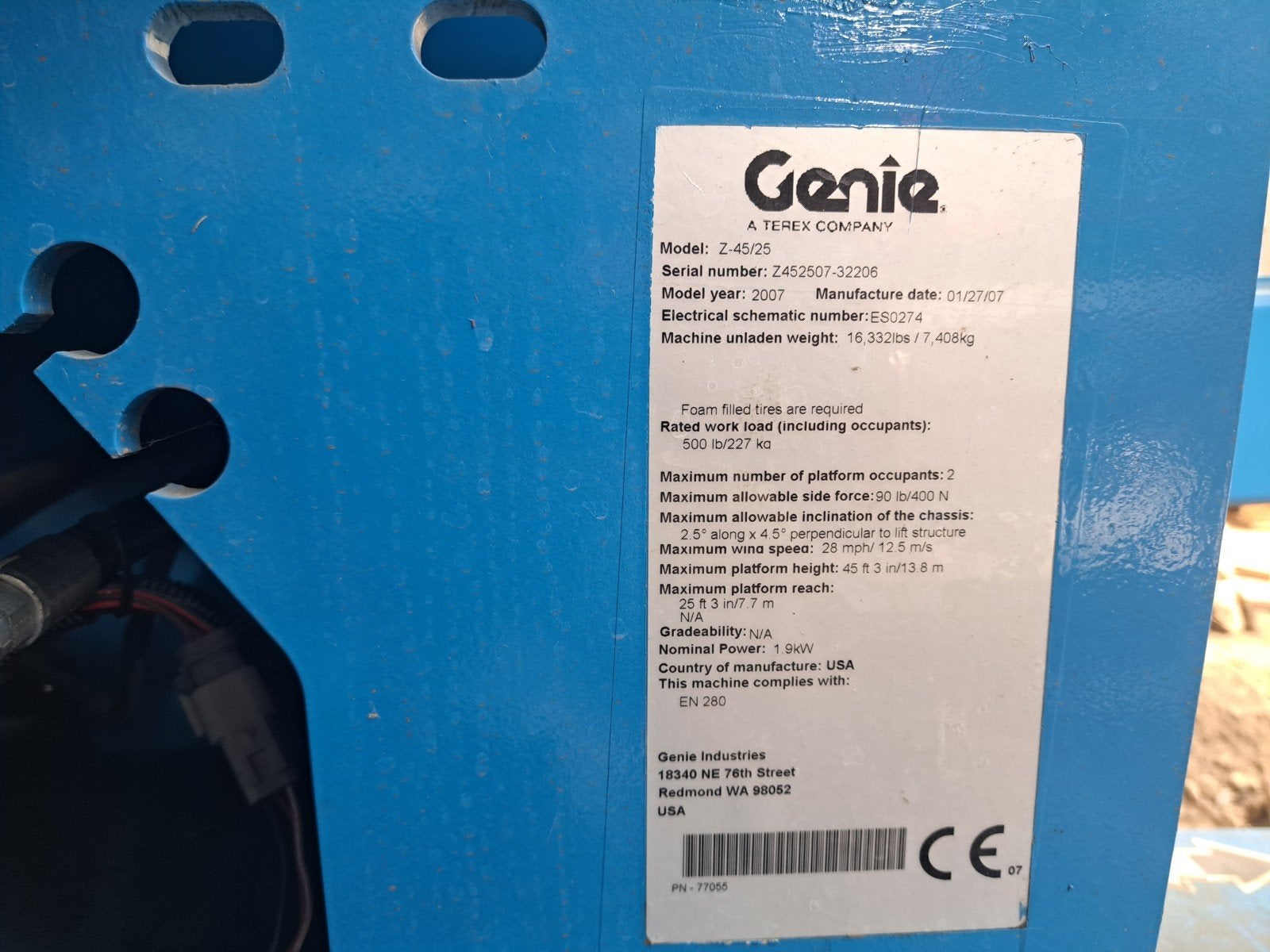 Nacelle électrique 16 mètres, Zakelijke goederen, Machines en Bouw | Heftrucks en Intern transport, Ophalen, Elektrisch, Overige typen
