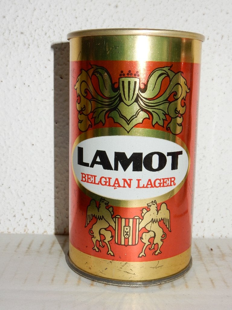 oud 1970's stalen LAMOT Belgium Lager Bierblikje, Enlèvement ou Envoi