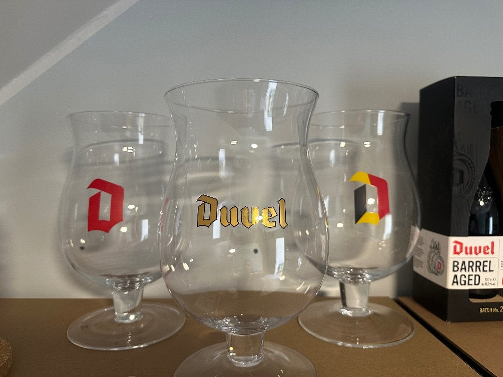 Duvel 3l glazen, Ophalen of Verzenden, Zo goed als nieuw, Glas of Glazen, Duvel