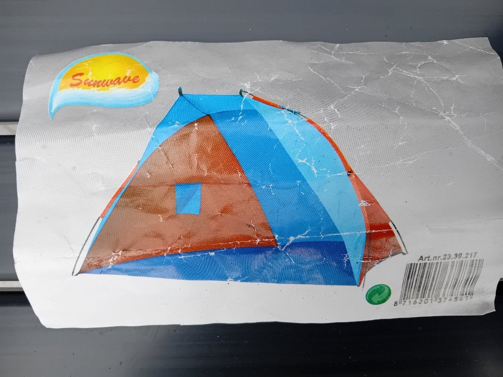 Strandtent (geen pop up) 240x120x120 cm, zgan, Caravans en Kamperen, Ophalen, Zo goed als nieuw