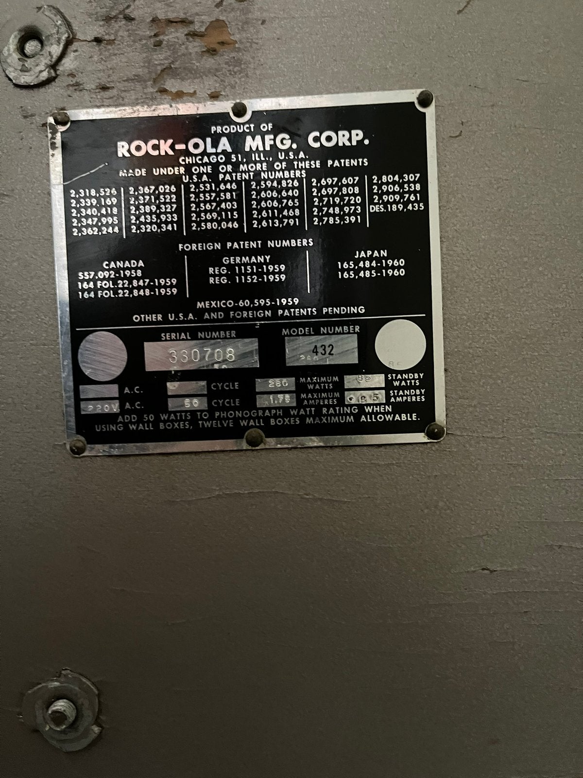 Juke-Box Rock-Ola à vendre, Collections, Avec singles, Rock Ola, Enlèvement, Utilisé