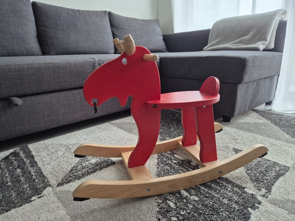 IKEA EKORRE schommelrendier rood – goede staat (€20), Enlèvement, Comme neuf, Jouet à Rouler ou à Bascule