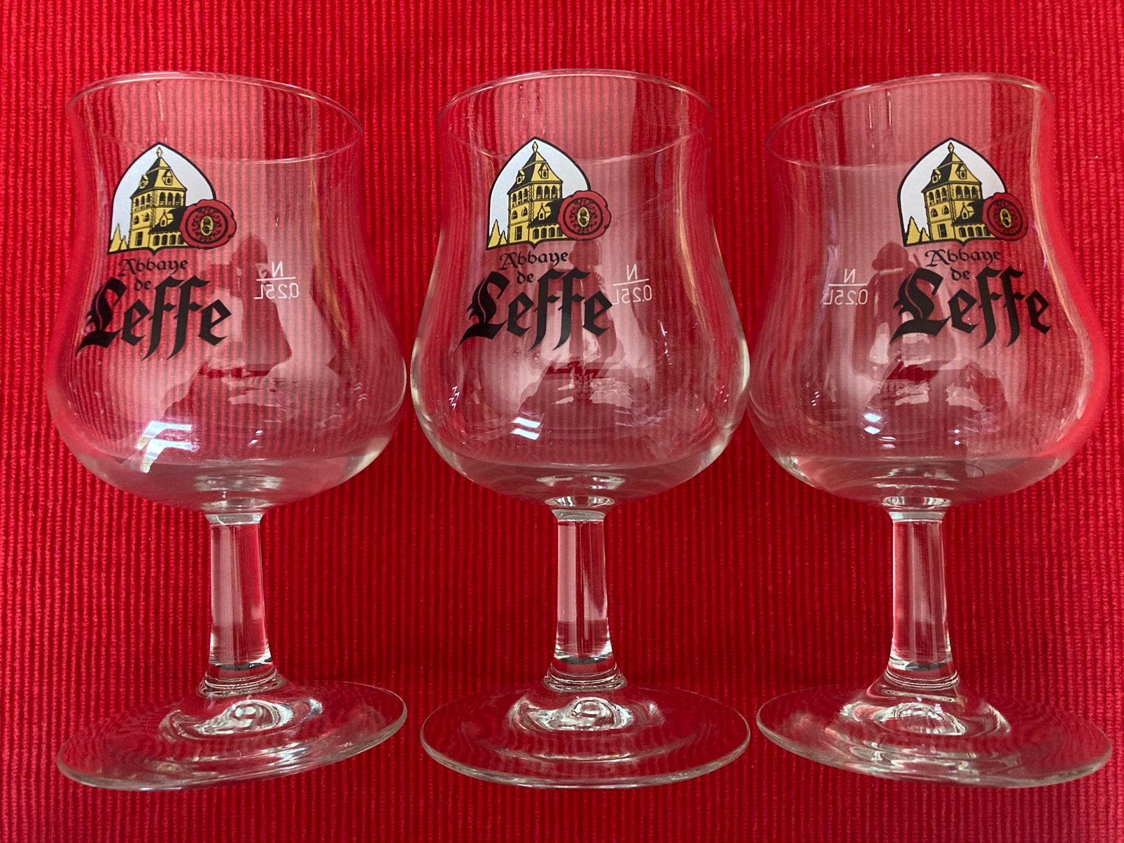 Trio Leffe 25 cl, Collections, Marques de bière, Enlèvement, Comme neuf, Verre ou Verres, Leffe