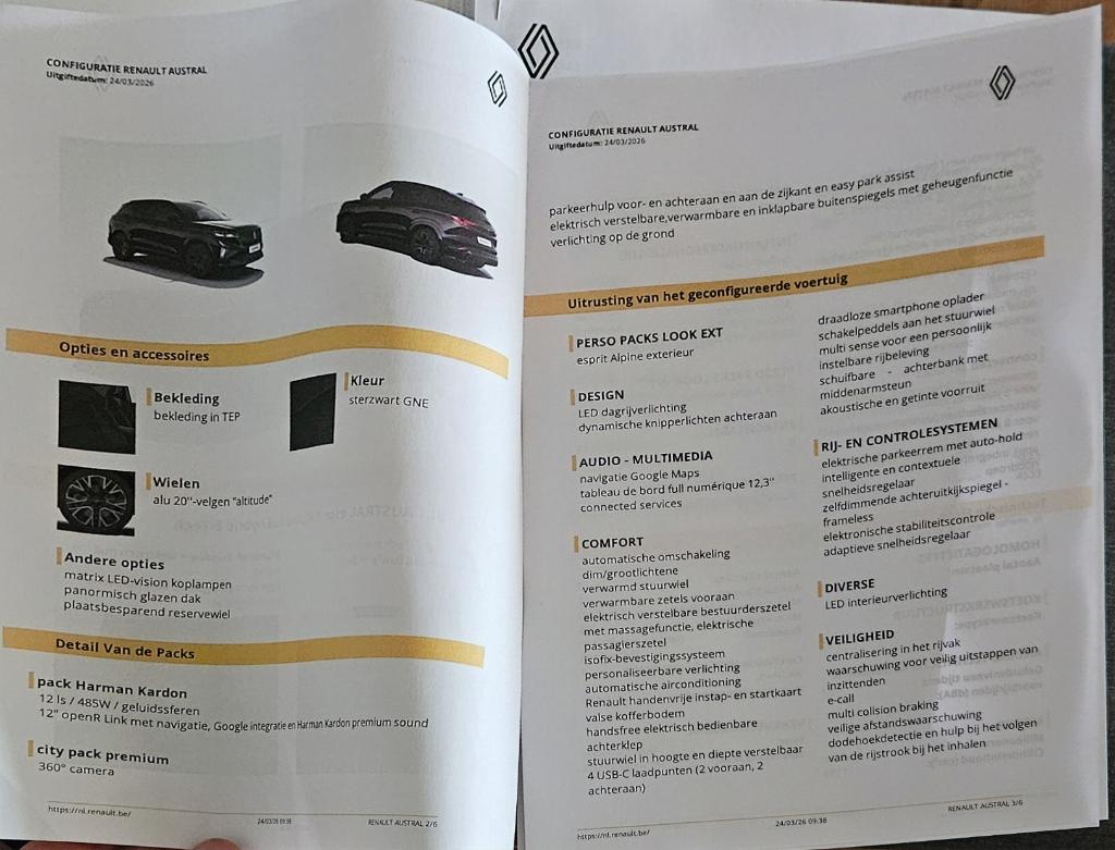Renault Austral, Autos, Renault, Sièges massants, Achat, Euro 6, Noir