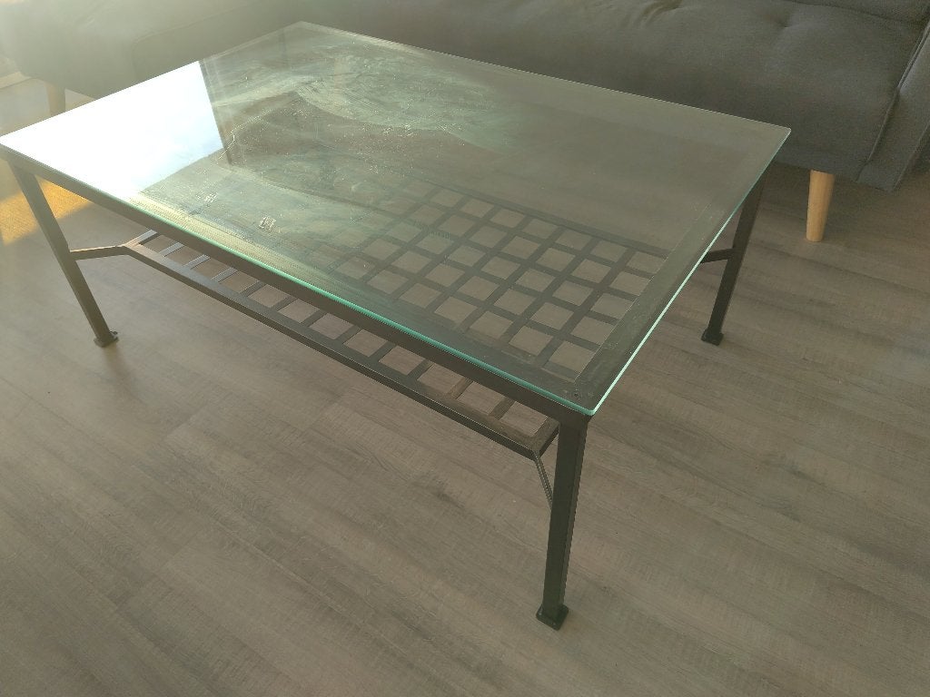 Table de salon, Maison & Meubles, 100 à 150 cm, Verre, Enlèvement, Utilisé