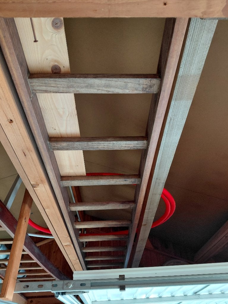 Houten uitschuifbare ladder (2x20 sporten), Doe-het-zelf en Bouw, Ophalen, Gebruikt, Ladder, Opvouwbaar of Inschuifbaar