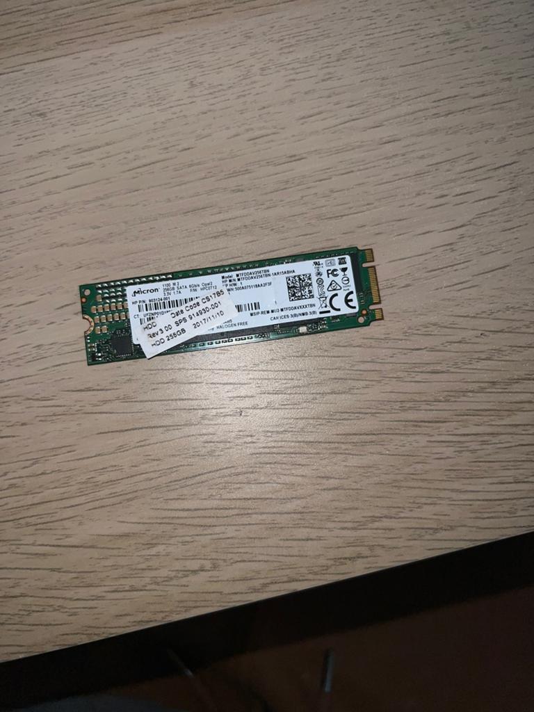 Micron 256GB M.2 SSD, Computers en Software, Harde schijven, Ophalen, Zo goed als nieuw, Laptop, SSD