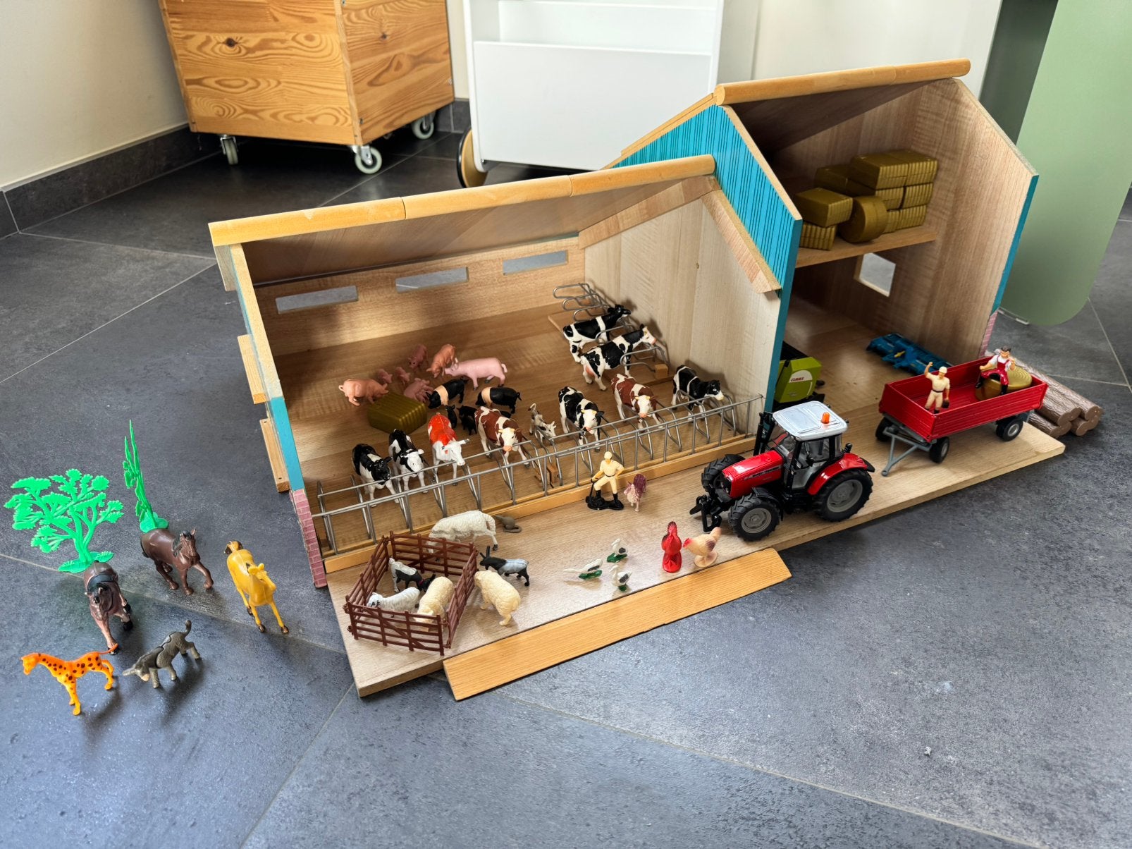 LOT ferme, tracteur, accessoires et animaux, Collections, Enlèvement, Utilisé
