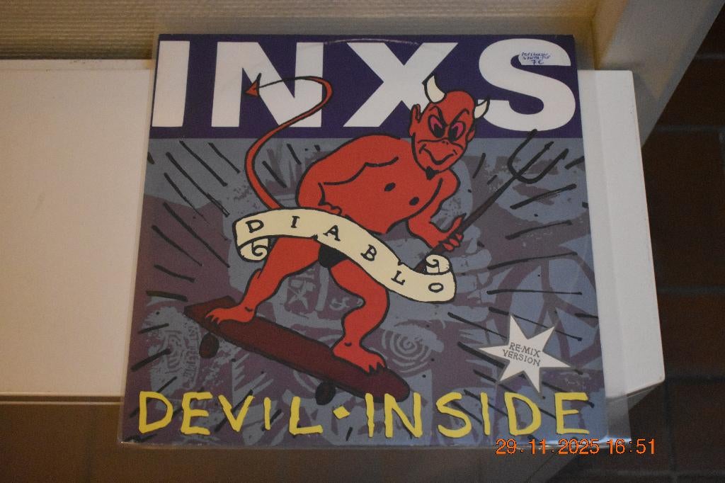 LP : INXS - Diablo - Devil Inside (Re-mix Version), Cd's en Dvd's, Beschermende buitenhoes, Ophalen of Verzenden, Gebruikt, Poprock