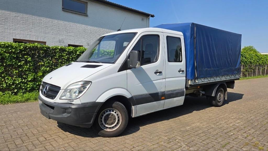 Mercedes Benz Sprinter 3.0 CDI 318 van 2007, dub cabine, Auto's, Wit, Bedrijf, Overige carrosserie, Euro 4