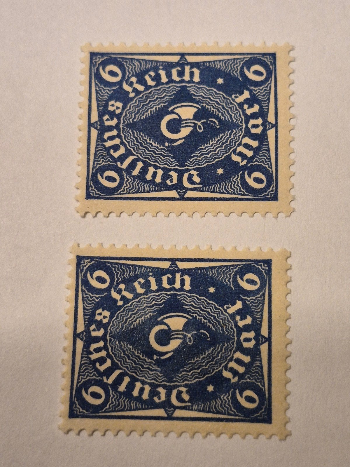 Twee postzegels postfris deutsches reich 6 mark, Postzegels en Munten, Ophalen of Verzenden, Duitse Keizerrijk, Postfris