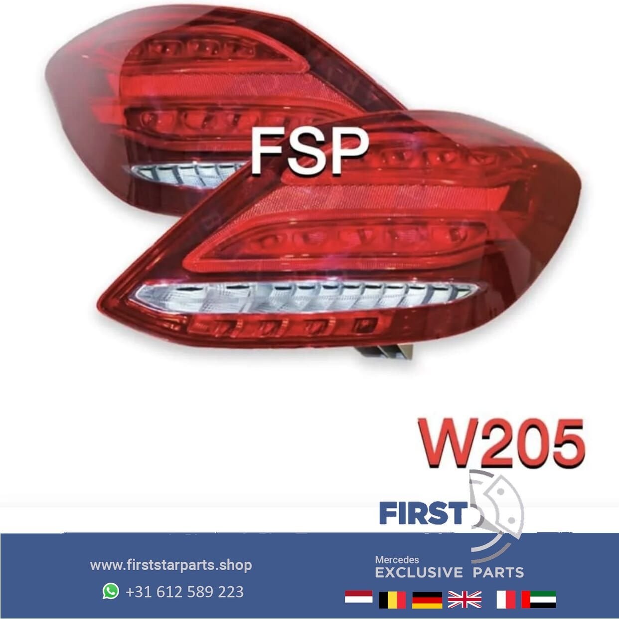 W205 RECHTER ACHTERLICHT LED Mercedes C Klasse RECHTS VOL LE, Auto-onderdelen, Gebruikt, -, Ophalen of Verzenden, -