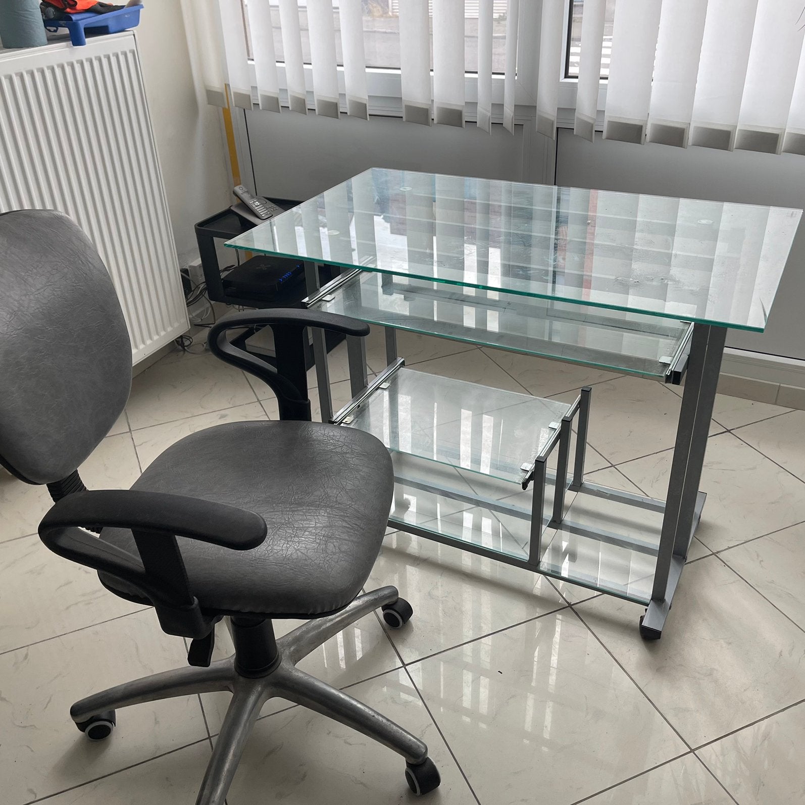 Bureau en verre plus chaise, Enlèvement, Utilisé, Verre