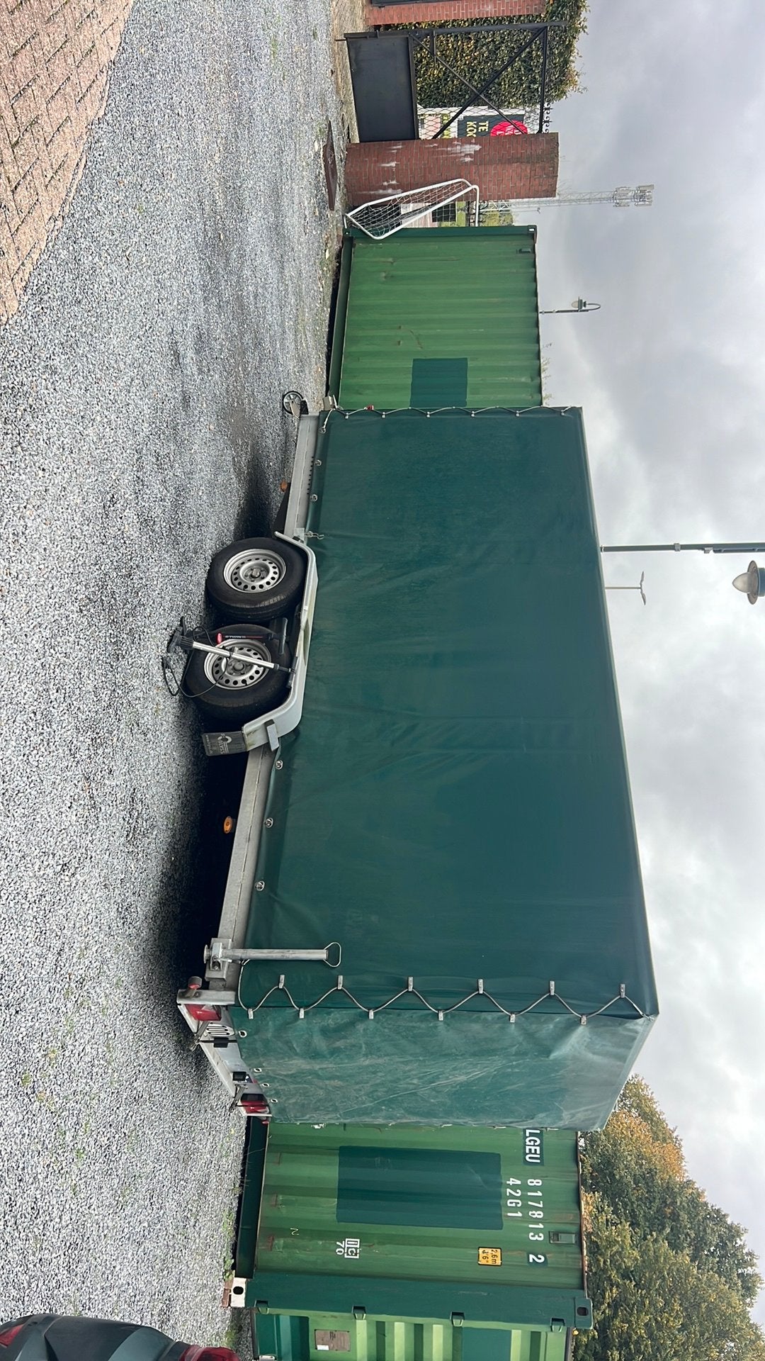 Aanhangwagen dubbelas met laadklep., Auto diversen, Ophalen, Gebruikt