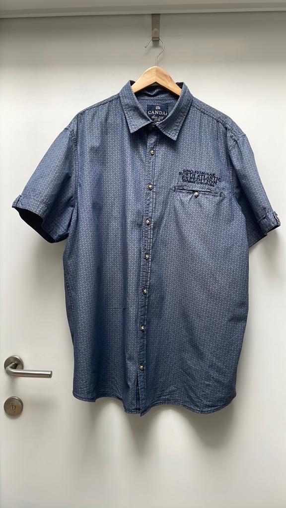Heren overhemd met korte mouw - maat: XXL - merk: C&A, Ophalen of Verzenden, Gedragen, Blauw
