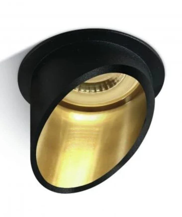 Inbouwspots Design Zwart & goud NIEUW, Maison & Meubles, Lampes | Spots, Neuf, Dimmable, GU10, Spot encastrable