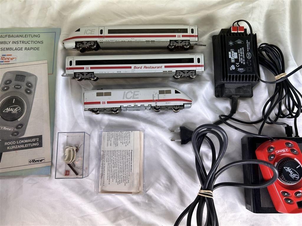 A7342. DB ICE treinset met Roco Lokmaus 2, trafo, afstandsbe, Ophalen of Verzenden, Gebruikt