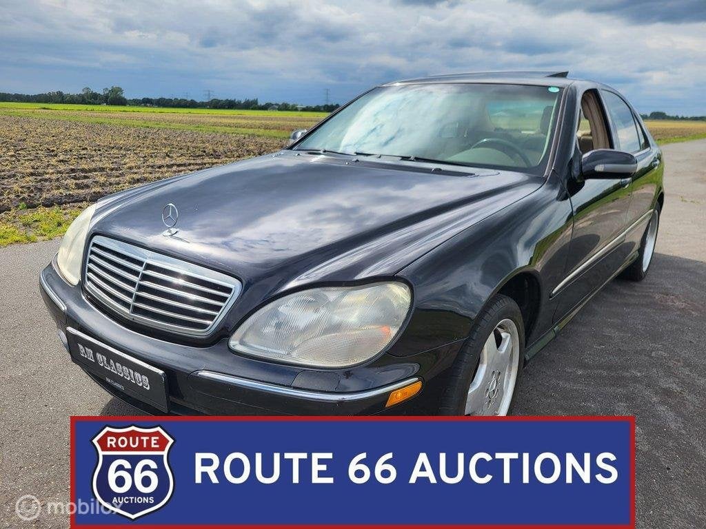 Mercedes-Benz S 55 AMG | 2002 | Route 66 Auctions, Auto's, Gebruikt, Zwart, Bedrijf, Handgeschakeld