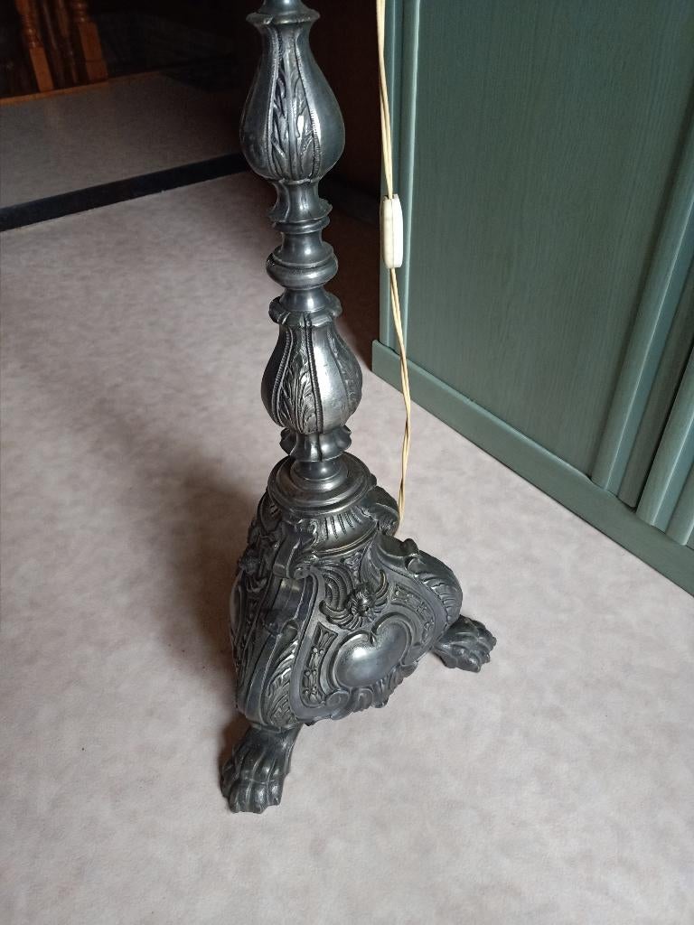 Tinnen staanlamp  met kap, Ophalen, Zo goed als nieuw, Metaal, 75 cm of meer
