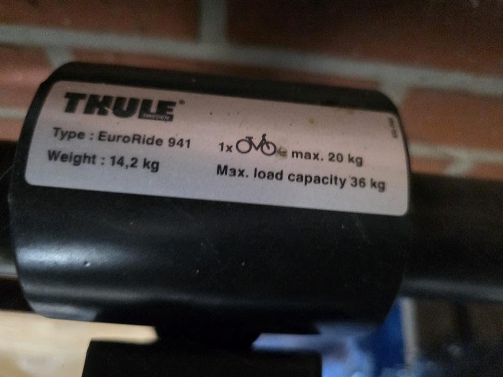 Thule fietsendrager EuroRide 941, Auto diversen, Fietsendragers, Ophalen, Brede banden, Zo goed als nieuw, 2 fietsen