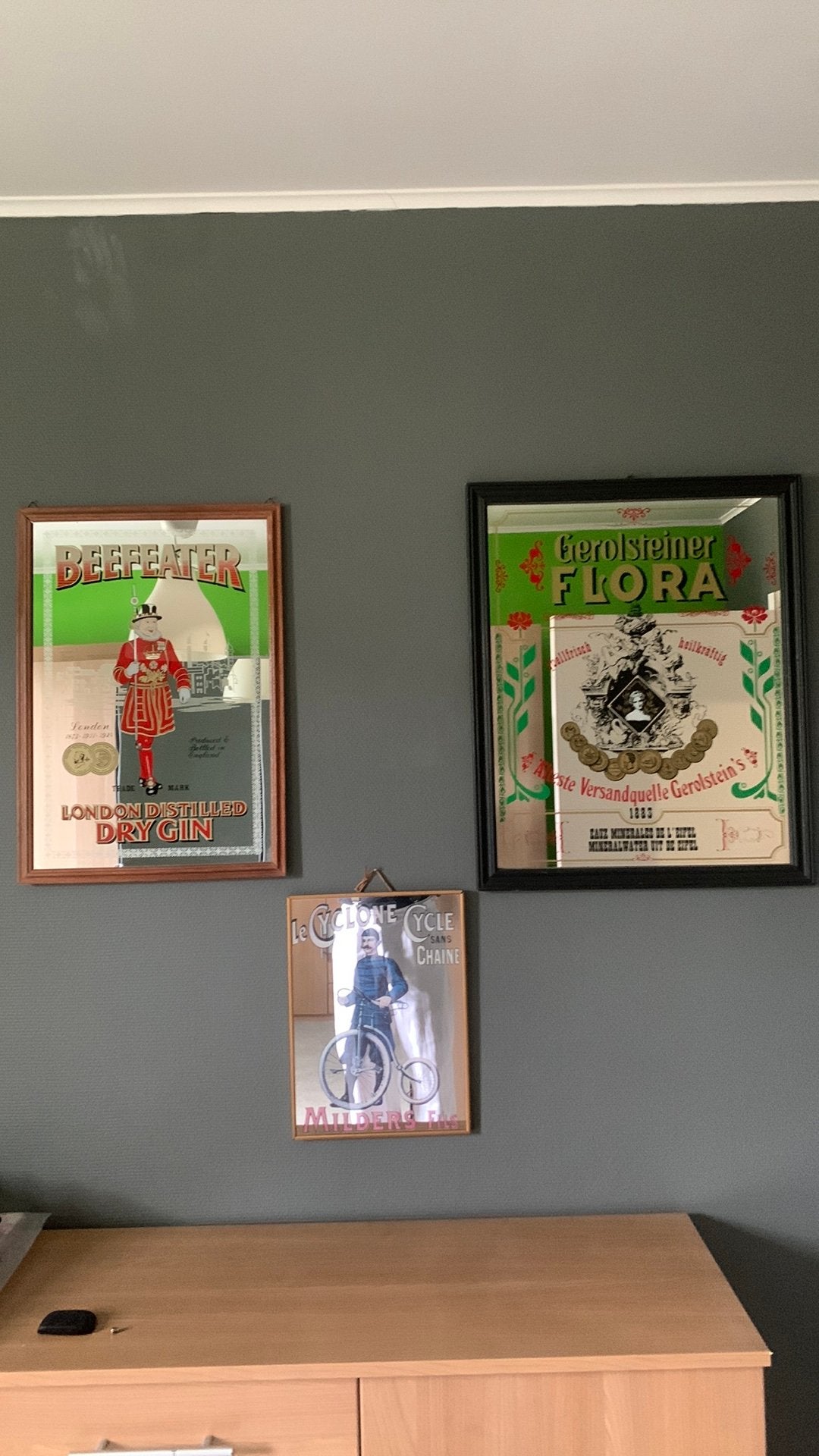 Reclame spiegels, Ophalen