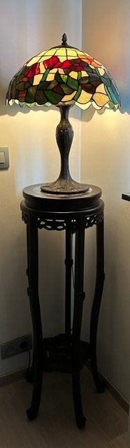 Lampe de table Tiffany avec support, Enlèvement, Comme neuf, Design lamp glas in lood, 75 cm ou plus