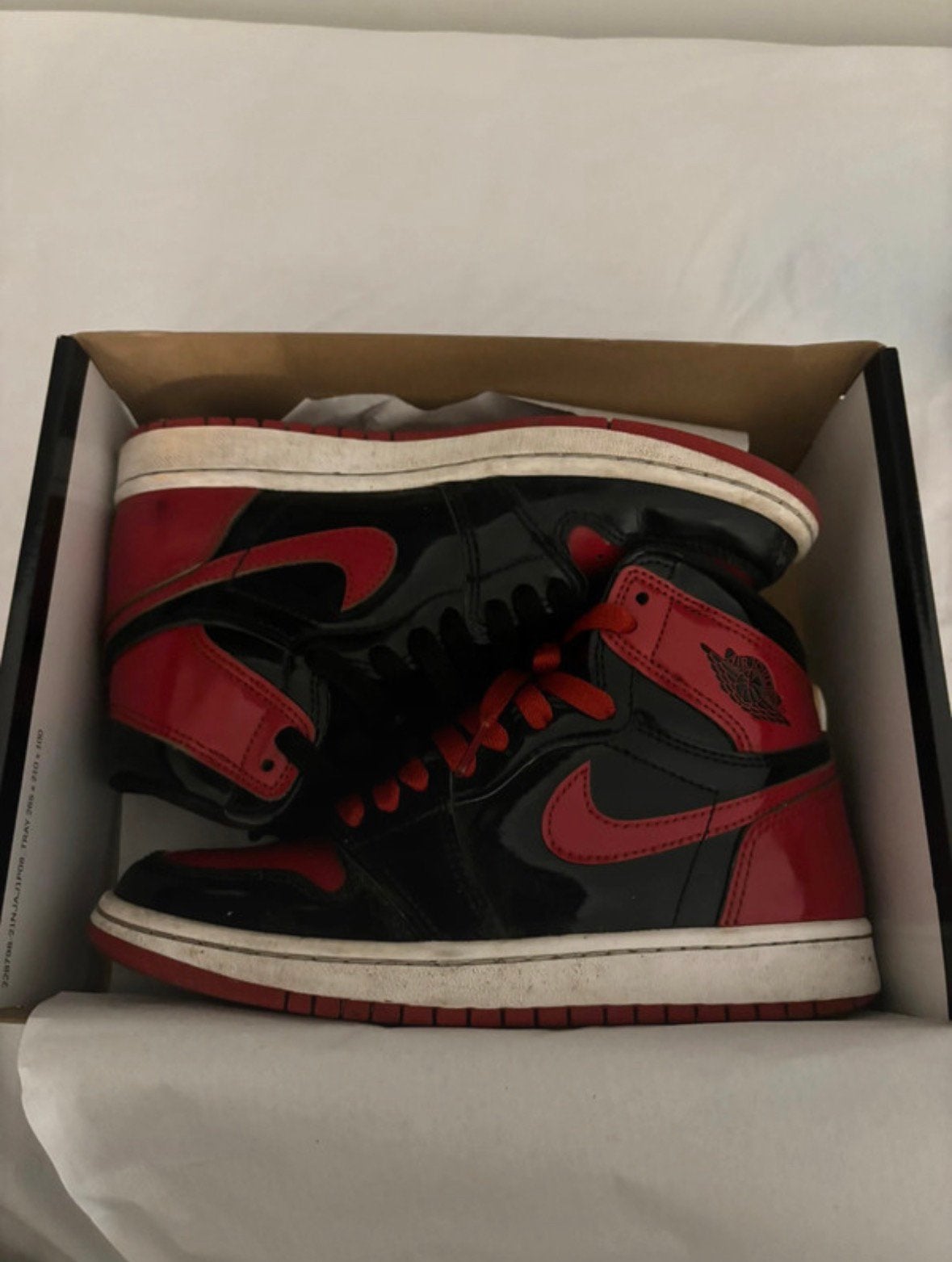 Jordan 1 Patent Bred, Vêtements | Hommes, Chaussures, Comme neuf, Baskets, Noir, Envoi