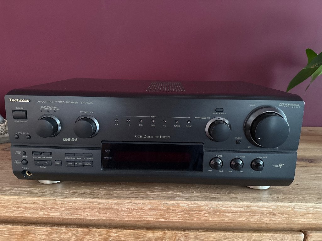 Technics SA-AX720 audio-videoversterker (phono-ingang), Zo goed als nieuw, 60 tot 120 watt, Stereo, Ophalen