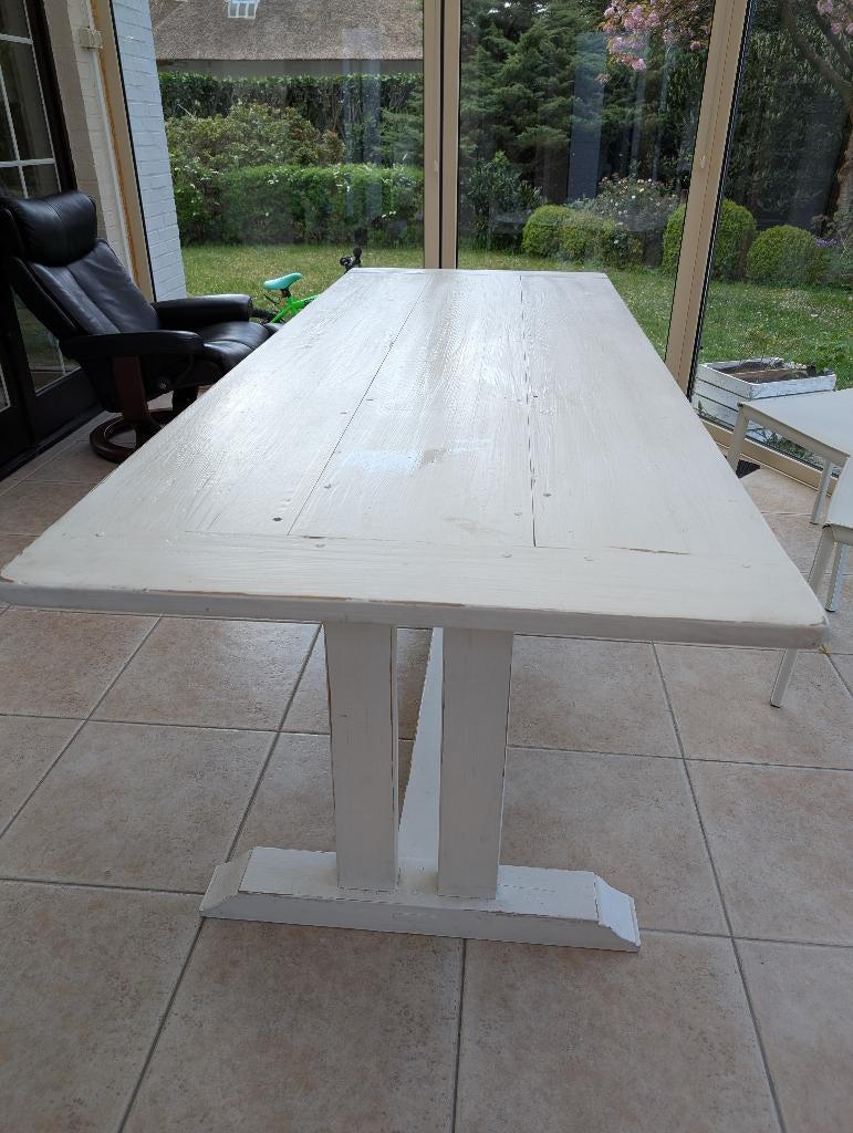 Mooie, stevige eettafel / tafel, Huis en Inrichting, Tafels | Eettafels, Ophalen, Gebruikt, Rustiek, 200 cm of meer