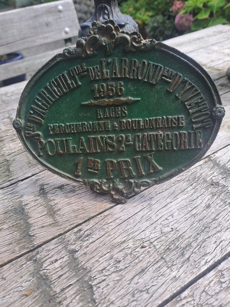 Plaque ,premier  prix concours 1956, Enlèvement, Utilisé