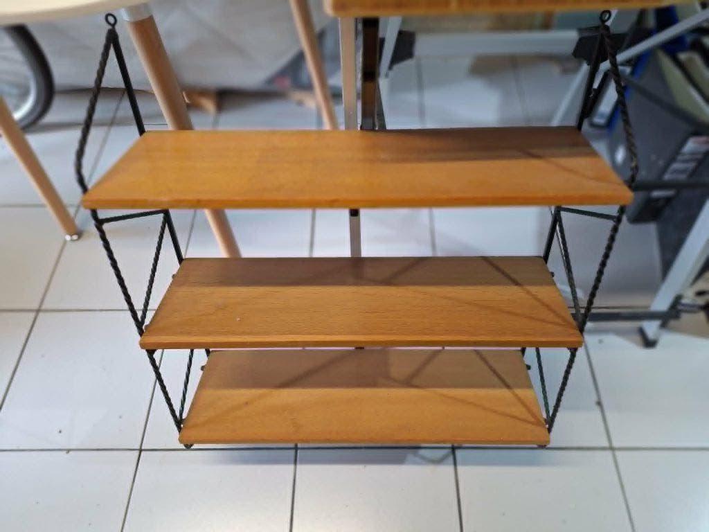 Etagère de bureau - armature fer forgé, Comme neuf, Enlèvement, Bois, 60 cm