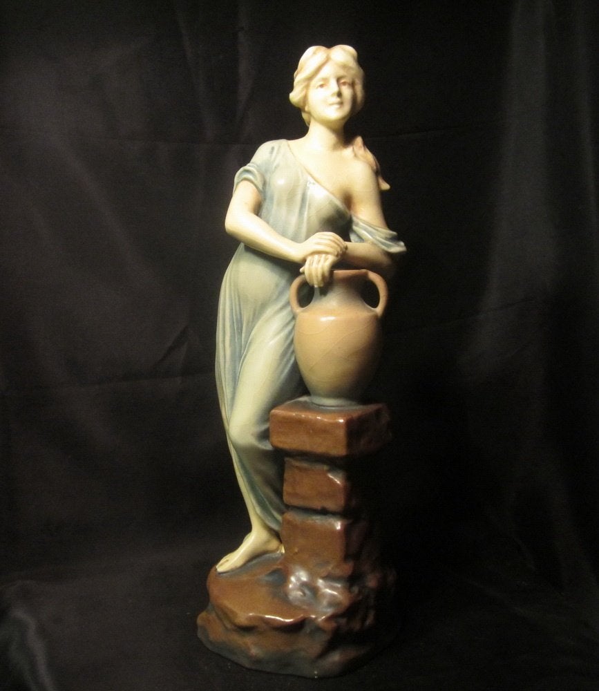 dame Art Nouveau Bernard Bloch vers 1900, Amphora, Antiquités & Art, Antiquités | Porcelaine, Envoi