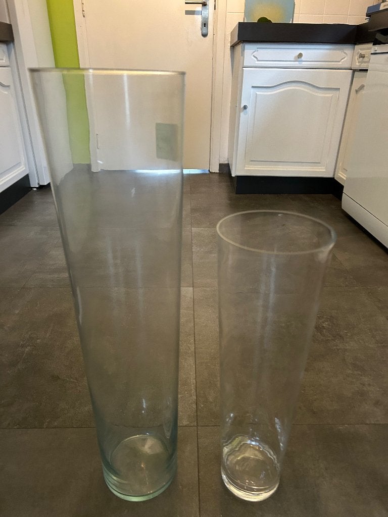 Twee grote vazen, Huis en Inrichting, Ophalen, Zo goed als nieuw, Glas