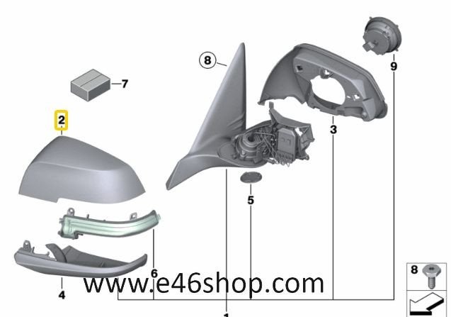 Spiegelkap BMW F20 F21 F22 F87 F23 F30 F31 F34 F32 F33 F36 I, Autos : Pièces & Accessoires, Neuf, -, -, Enlèvement ou Envoi