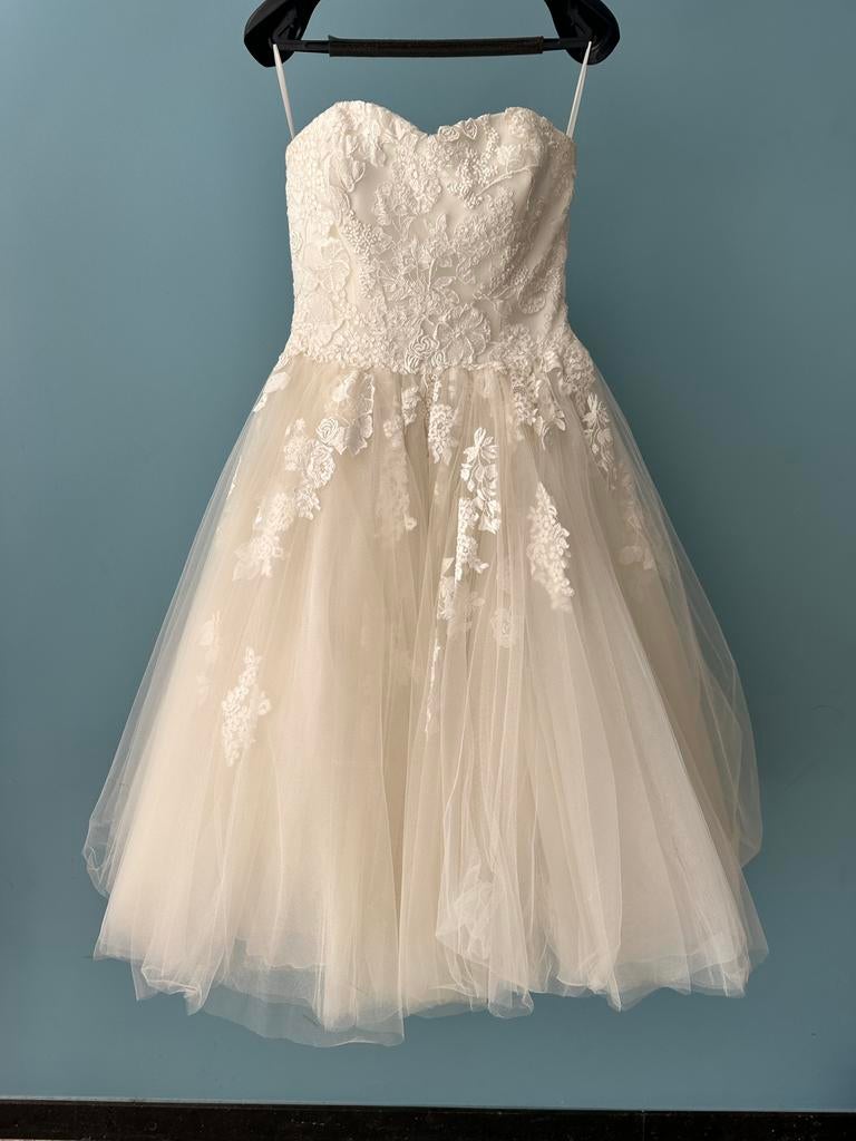 Vintage geïnspireerde trouwjurk jaren 50 (fifties), Kleding | Dames, Ophalen of Verzenden, Zo goed als nieuw, Schoenen