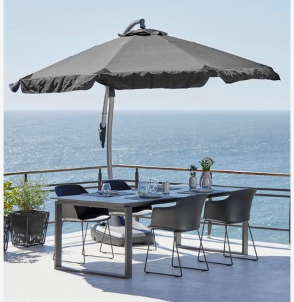 Parasol déporté Ø300 noir, Jardin & Terrasse, Parasols, Neuf, Parasol sur pied, Étanche