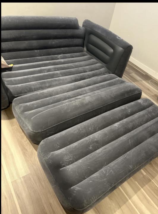 canapé-lit gonflable pour le camping ou les visites !, Enlèvement ou Envoi, Comme neuf, Gris, Pouf